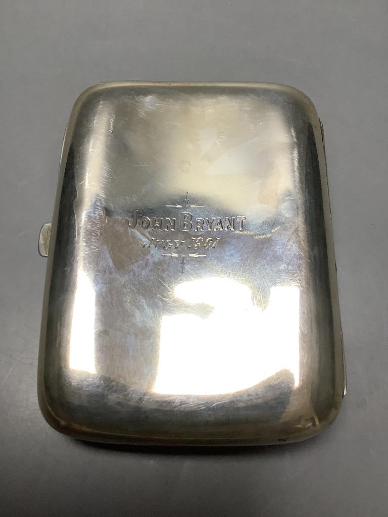 A late Victorian silver cigar case, Joseph Gloster, Birmingham, 1900, 12.1 cm, gross 5 oz.